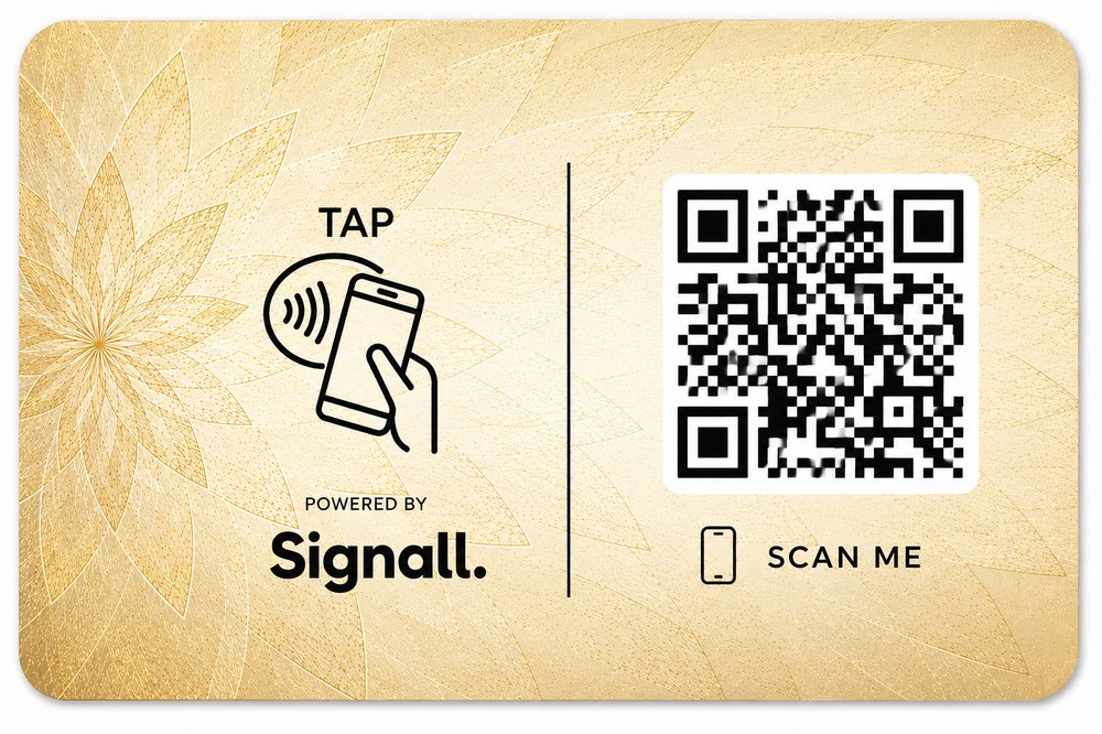 Signall Gold card, tap and QR side